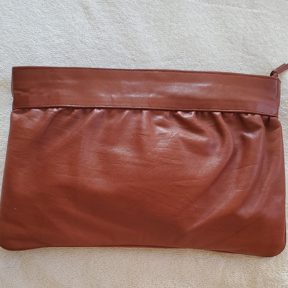 Elegant Brown Leather Clutch